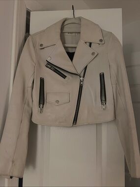 ALC Lamb Leather White Jacket